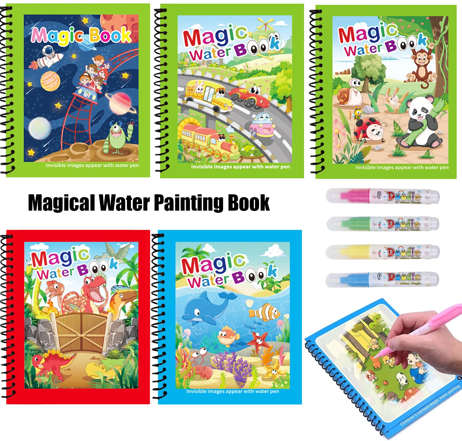 1pc Reusable Kids Magic Water  - огляд і ціна Reusable Water Magic Coloring Book