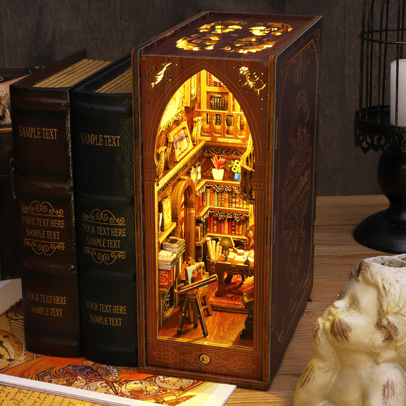DIY Book Nook Shelf Insert Kit - огляд і ціна Diy Wooden Book Nook Kit Shelf Insert