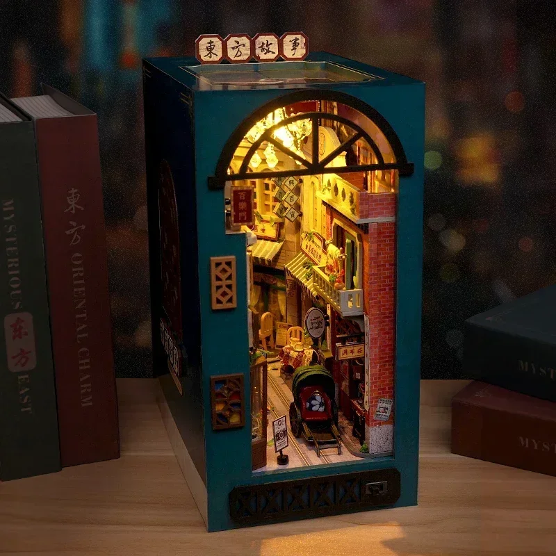 DIY Wooden Oriental Tales Chin - огляд і ціна Diy Wooden Book Nook Kit Shelf Insert