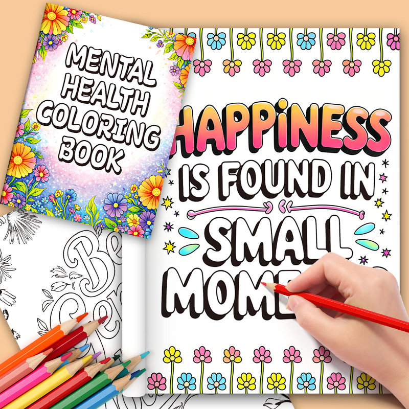 32 Pages Mental Health Colorin - огляд і ціна Adult Coloring Book Stress Relief