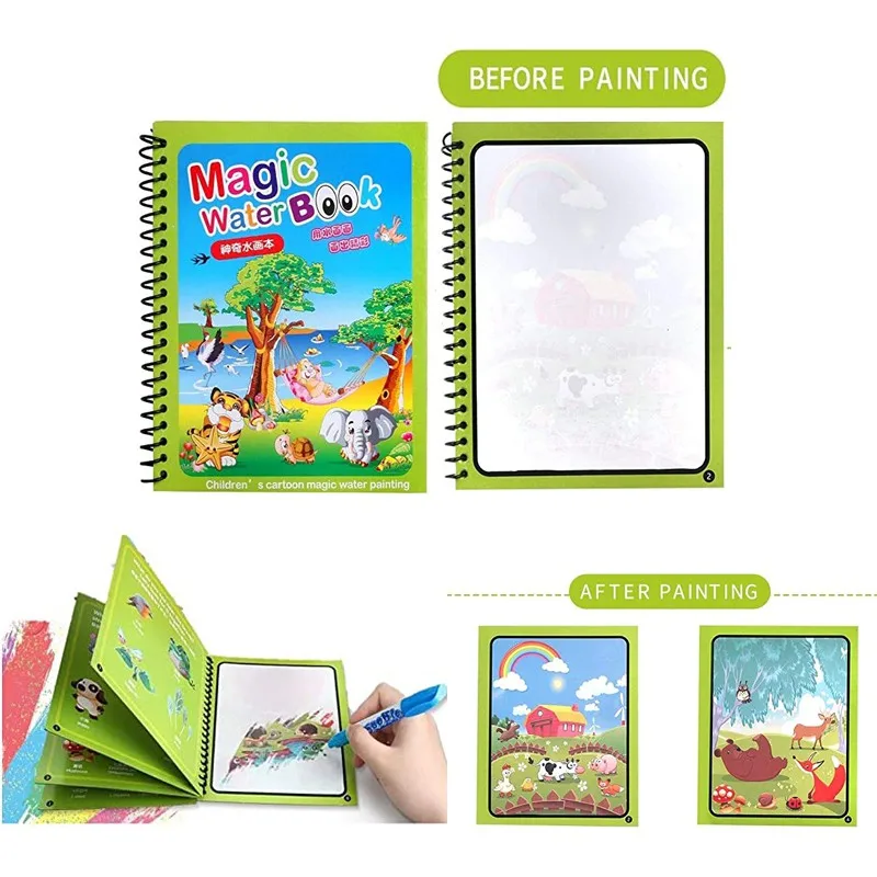 1pc Magic Water Coloring Book  - огляд і ціна Reusable Water Magic Coloring Book