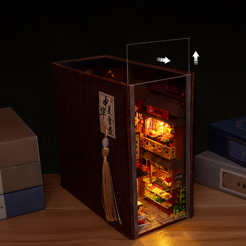 Diy Book Nook Doll House Minia - огляд і ціна Diy Wooden Book Nook Kit Shelf Insert
