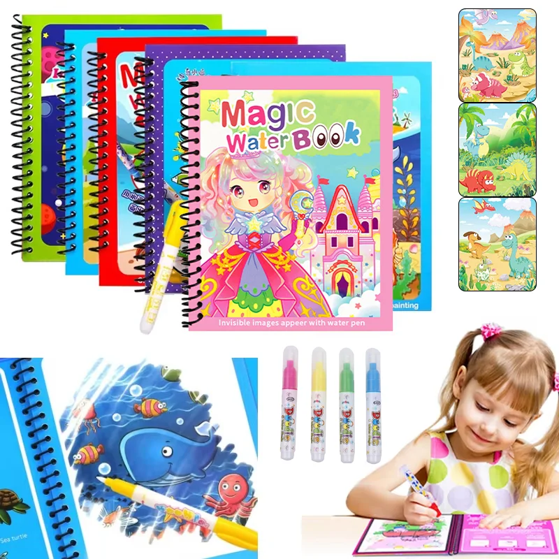 Cartoon Magic Water Drawing Bo - огляд і ціна Reusable Water Magic Coloring Book