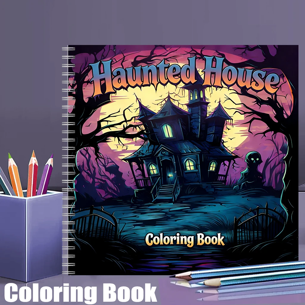 Haunted House Coloring Book fo - огляд і ціна Adult Coloring Book Stress Relief