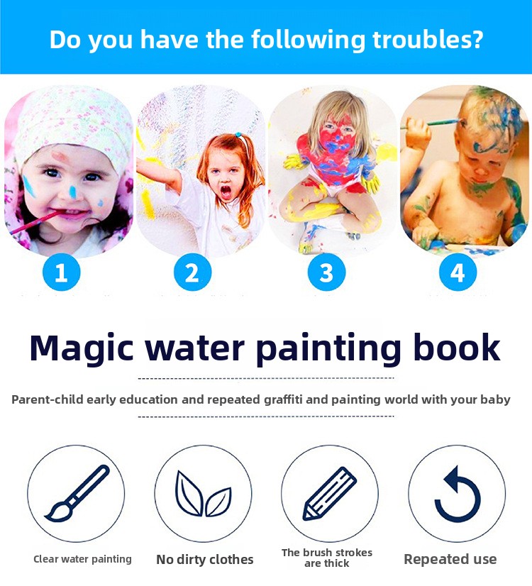 1 Book+1 Pen Reusable Magic Co - огляд і ціна Reusable Water Magic Coloring Book