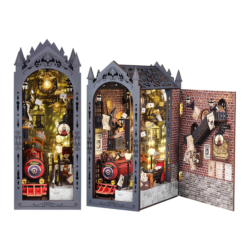 DIY Wooden Magic Christams Boo - огляд і ціна Diy Wooden Book Nook Kit Shelf Insert