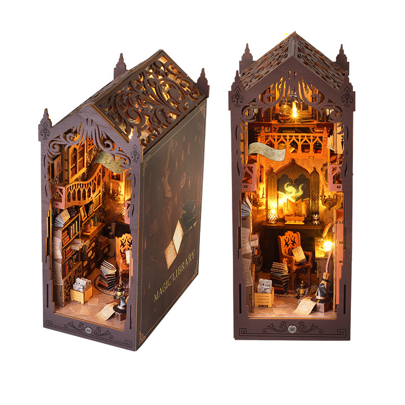 DIY Wooden Magic Christams Boo - огляд і ціна Diy Wooden Book Nook Kit Shelf Insert