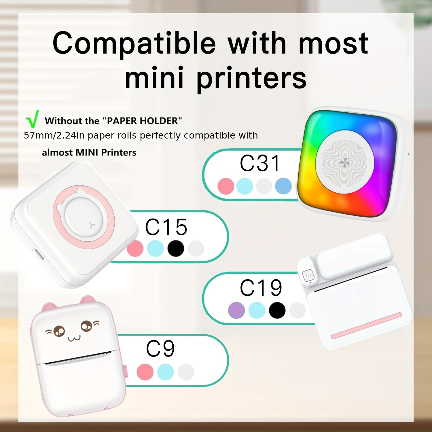 2/4/8 Rolls Clear Self-Adhesiv - огляд і ціна Mini Pocket Thermal Printer Paper Roll