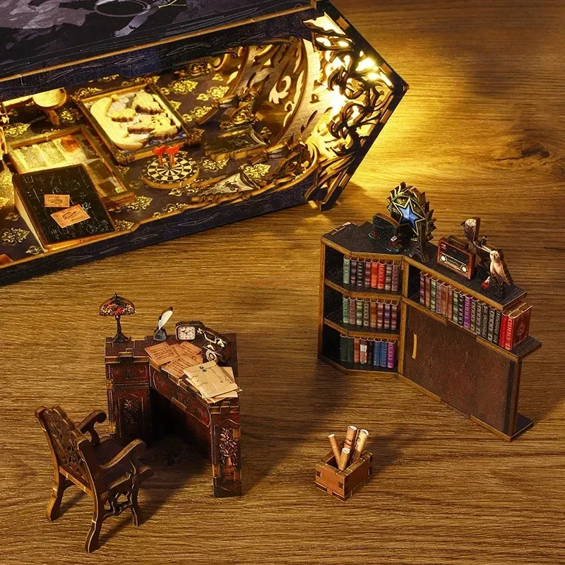 Retro DIY Wooden Book Nook She - огляд і ціна Diy Wooden Book Nook Kit Shelf Insert